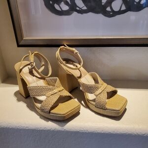 Dolce Vita Women's Platform Sandals Straw Raffia
